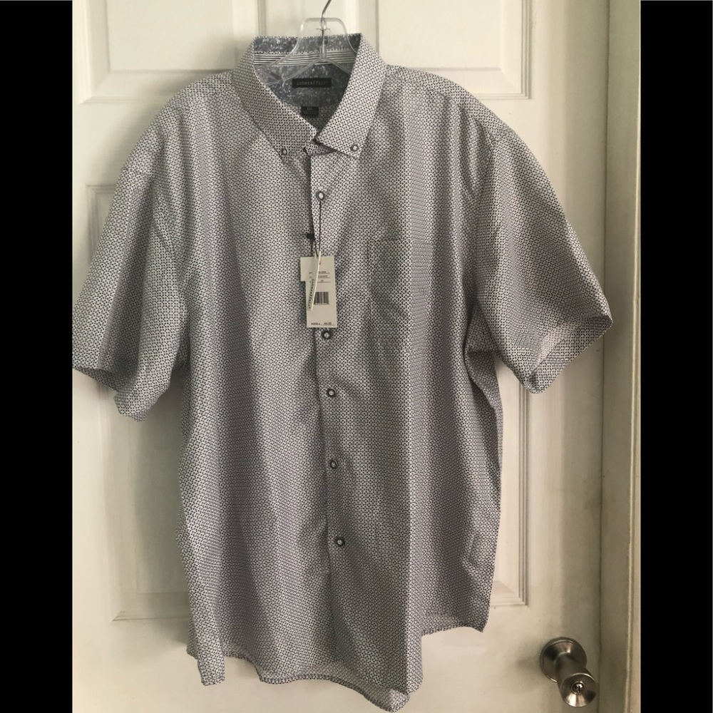 Interaffair Short Sleeve Gray/White Shirt XXL